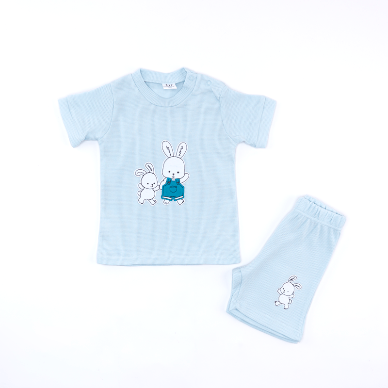 Pijama para Bebé Niño con Diseño de Conejitos Agarrados de la Mano 6-18 Meses