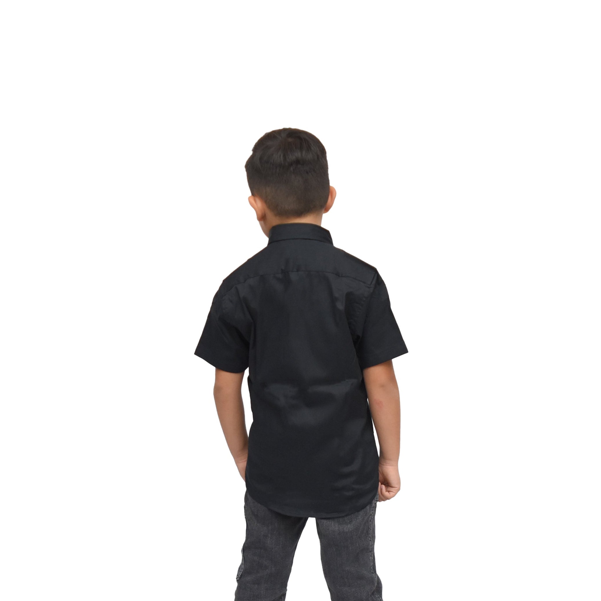 Camisa stretch manga corta Unicolor 4-14 años