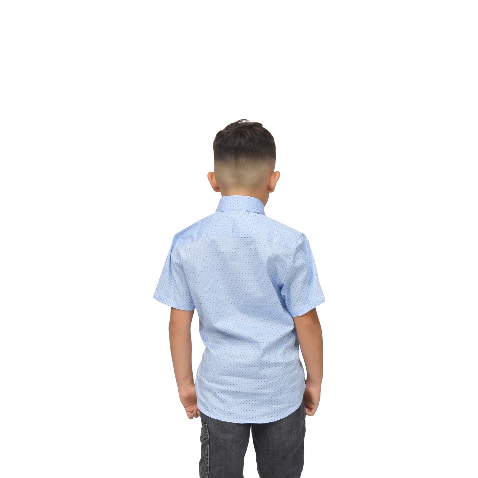 Camisa stretch manga corta estampado de puntos 4-14 años