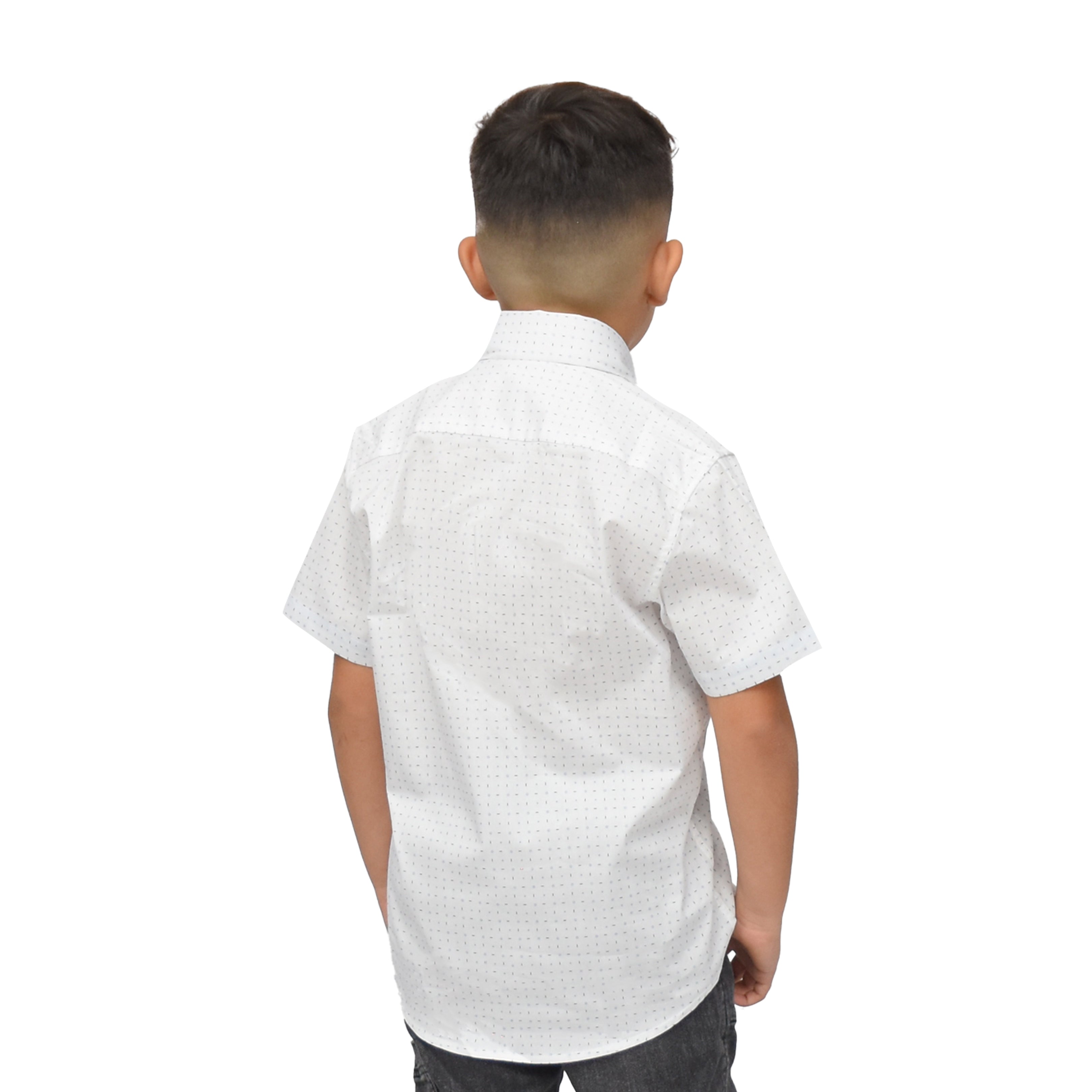 Camisa stretch manga corta estampado de Rayitas 4-14 años