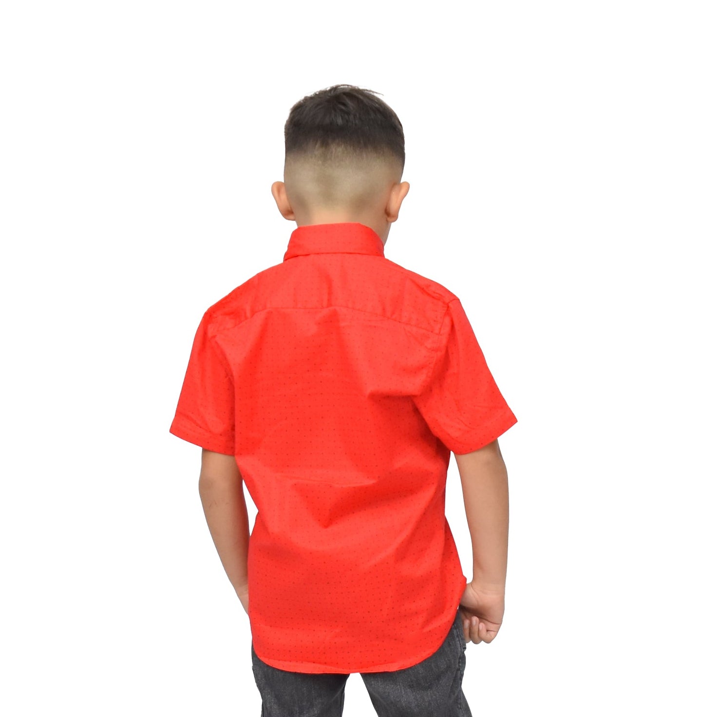 Camisa stretch manga corta estampado de Rayitas 4-14 años