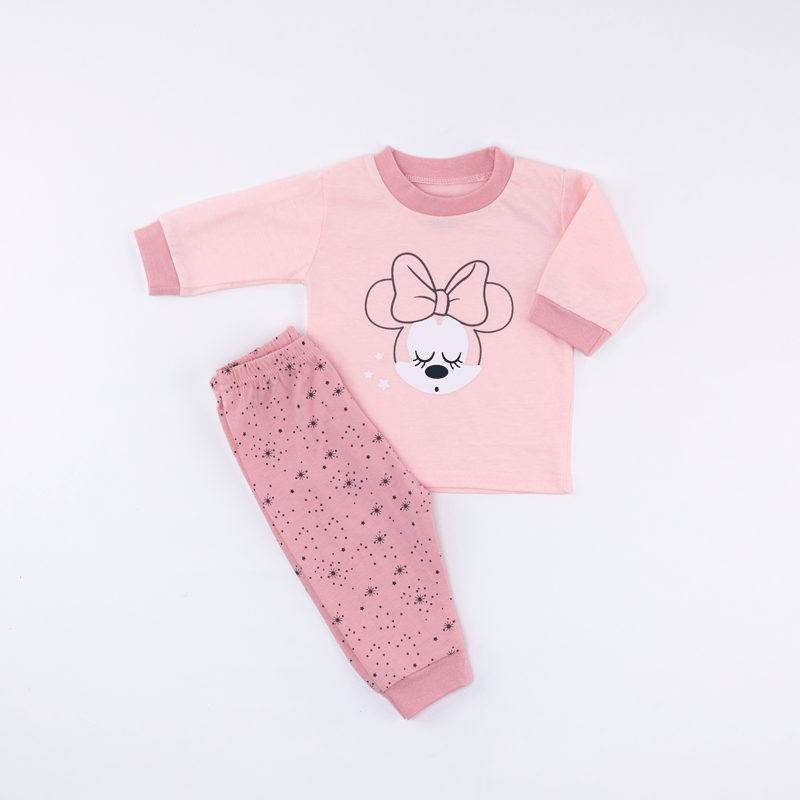 Pijama para Bebé niña, Diseño de Osita con Lazo 3-12 Meses