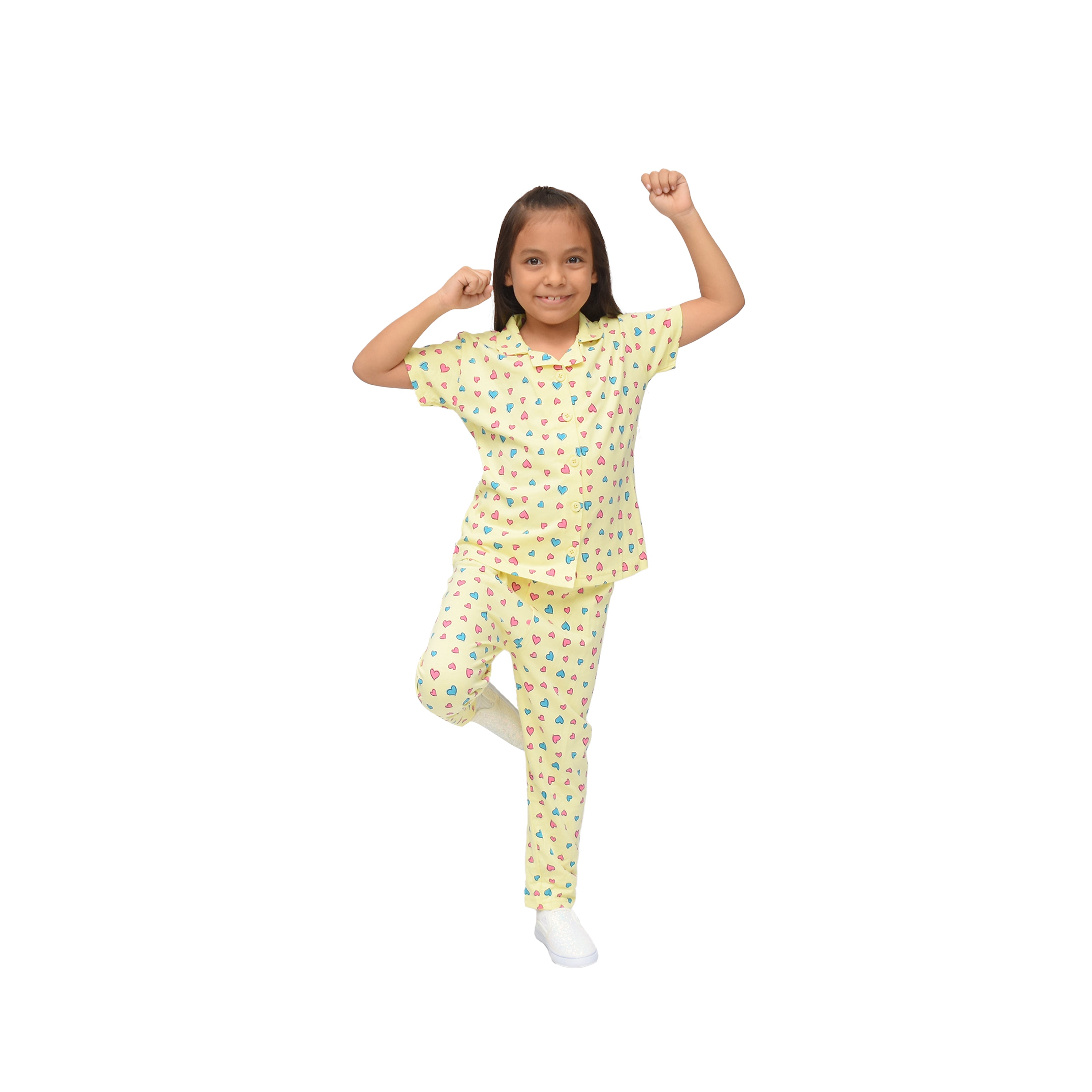 Pijama con estampado de corazones 2-8 años