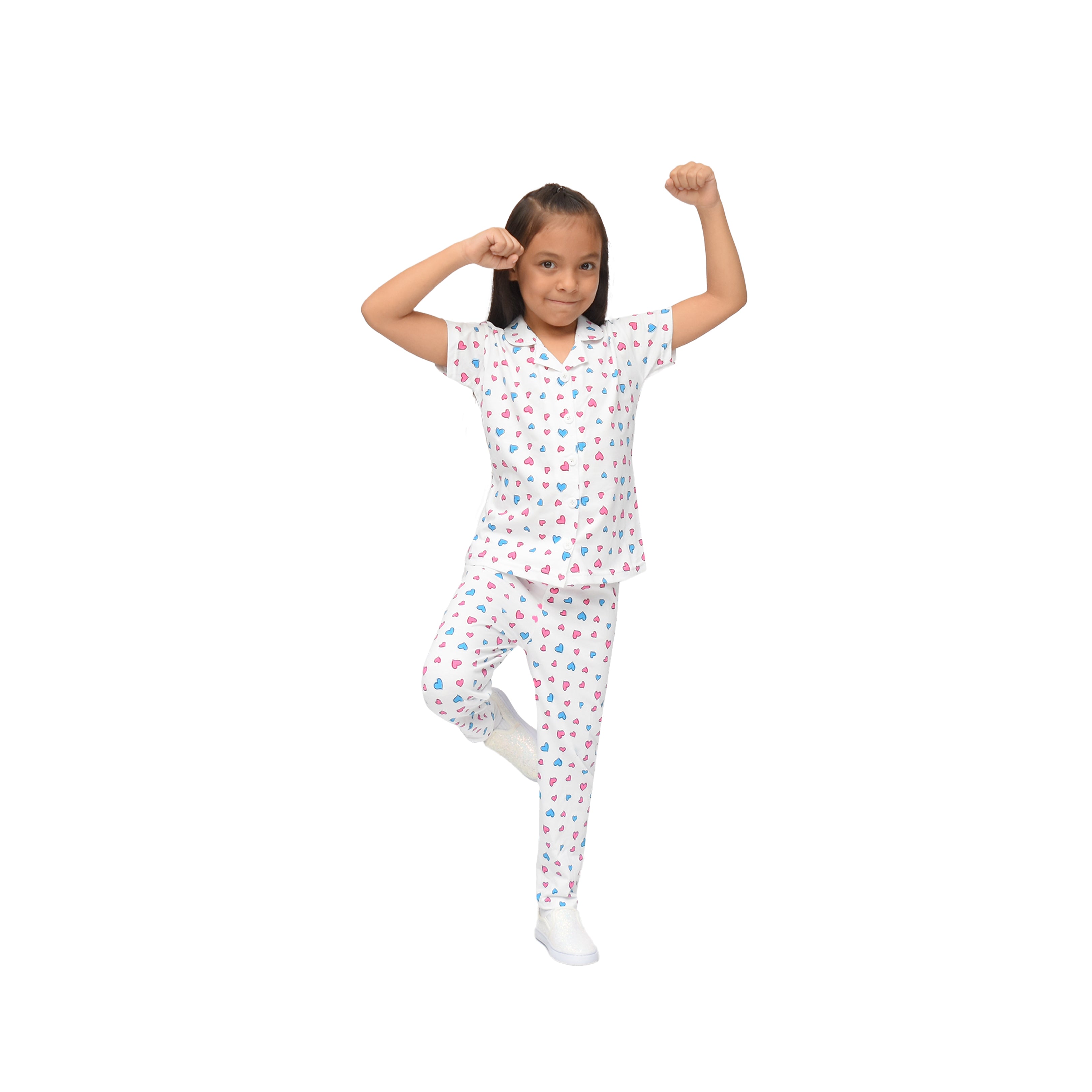 Pijama con estampado de corazones 2-8 años