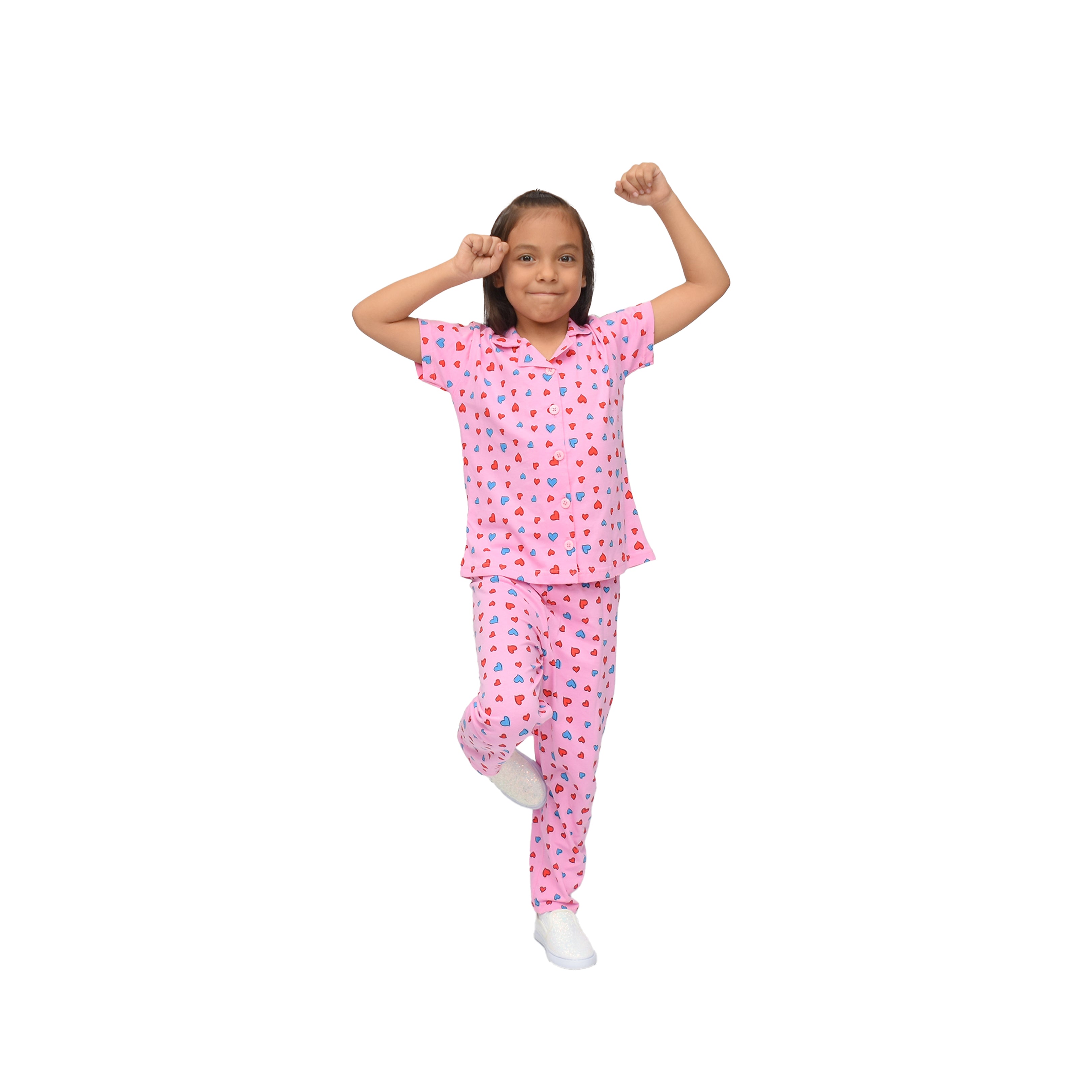 Pijama con estampado de corazones 2-8 años