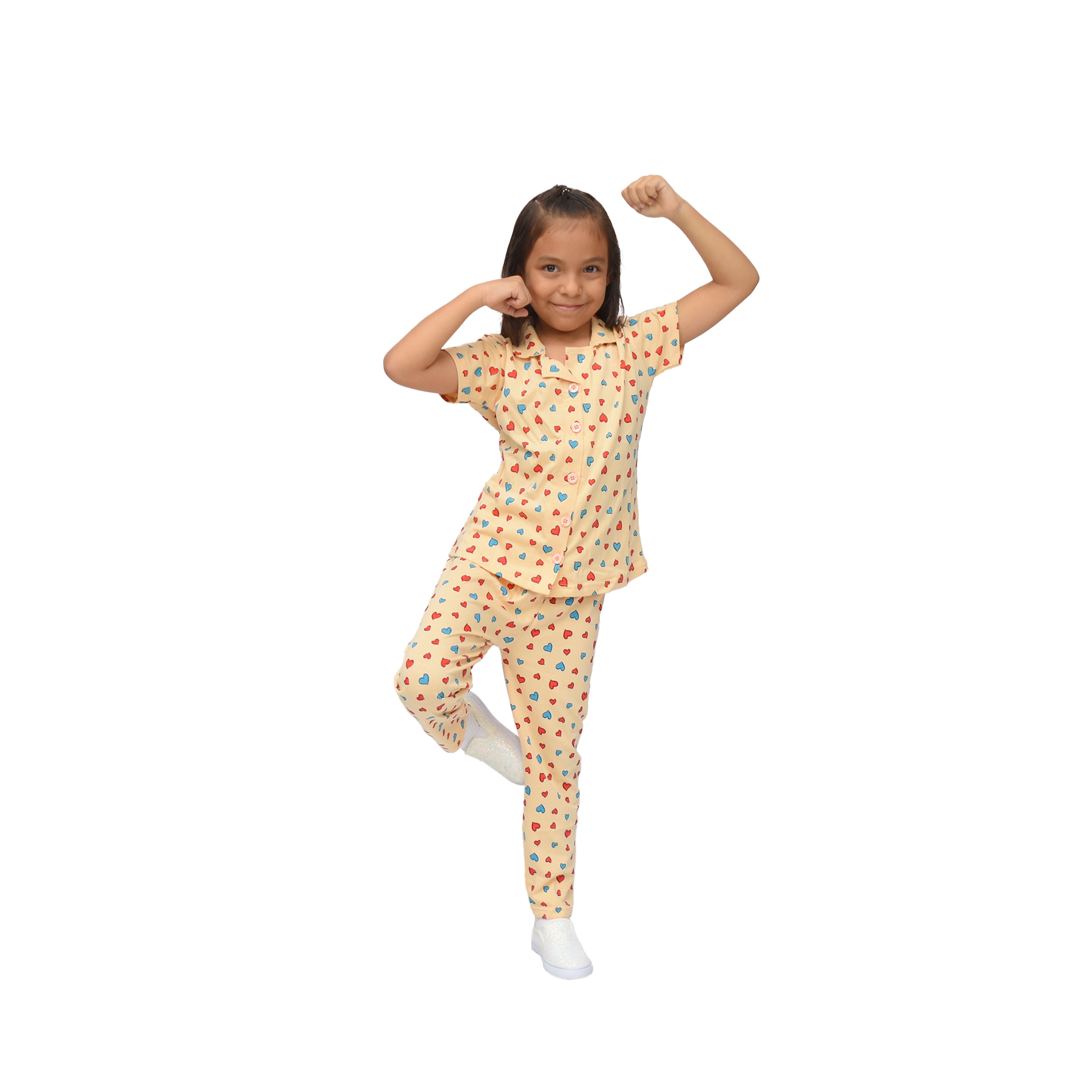 Pijama con estampado de corazones 2-8 años