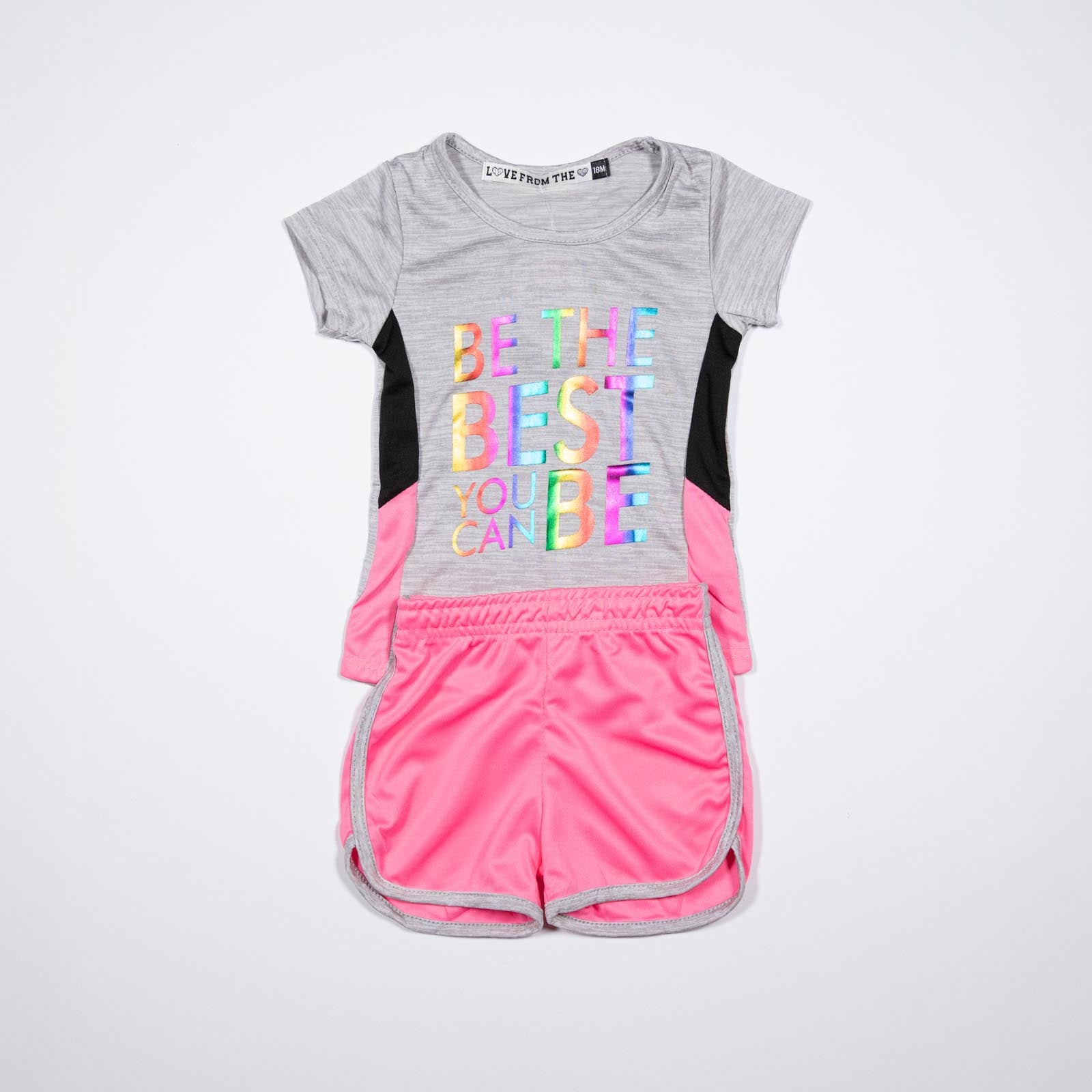 Conjunto de niña Be the Best You Can Be y Shorts 12-24 meses