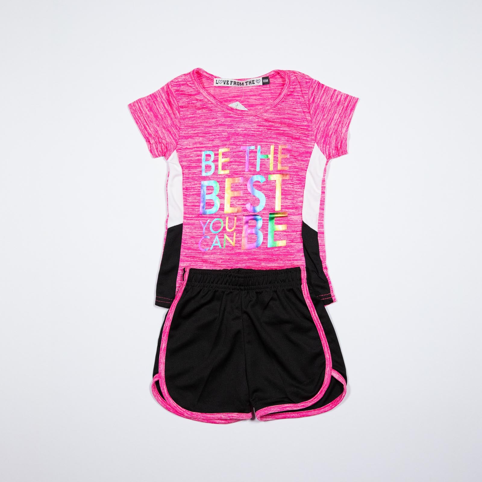 Conjunto de niña Be the Best You Can Be y Shorts 12-24 meses