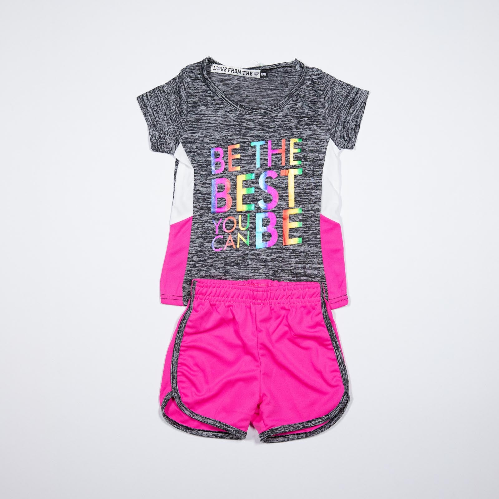 Conjunto de niña Be the Best You Can Be y Shorts 12-24 meses