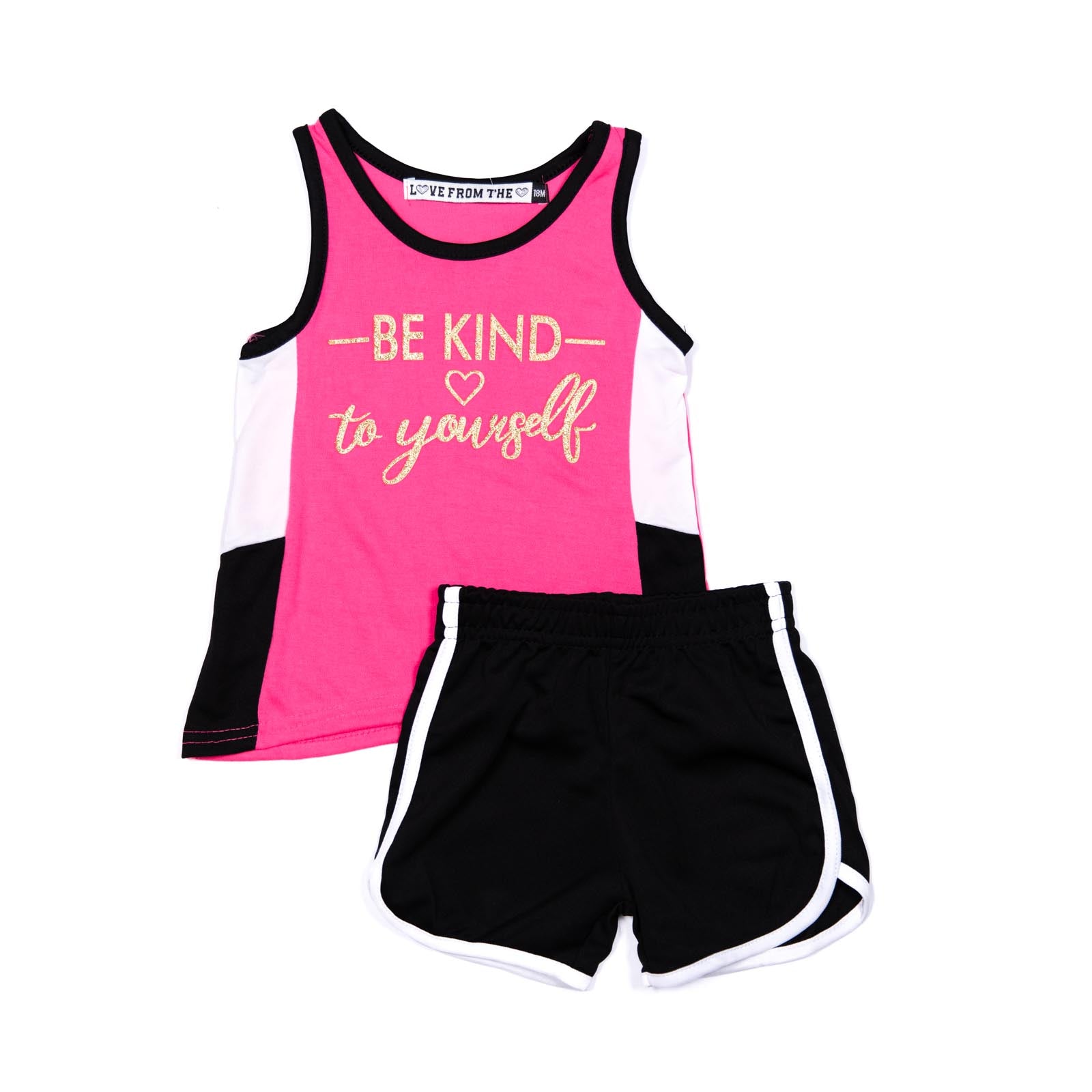 Conjunto de niña Be Kind to Yourself y Shorts 12-24 meses