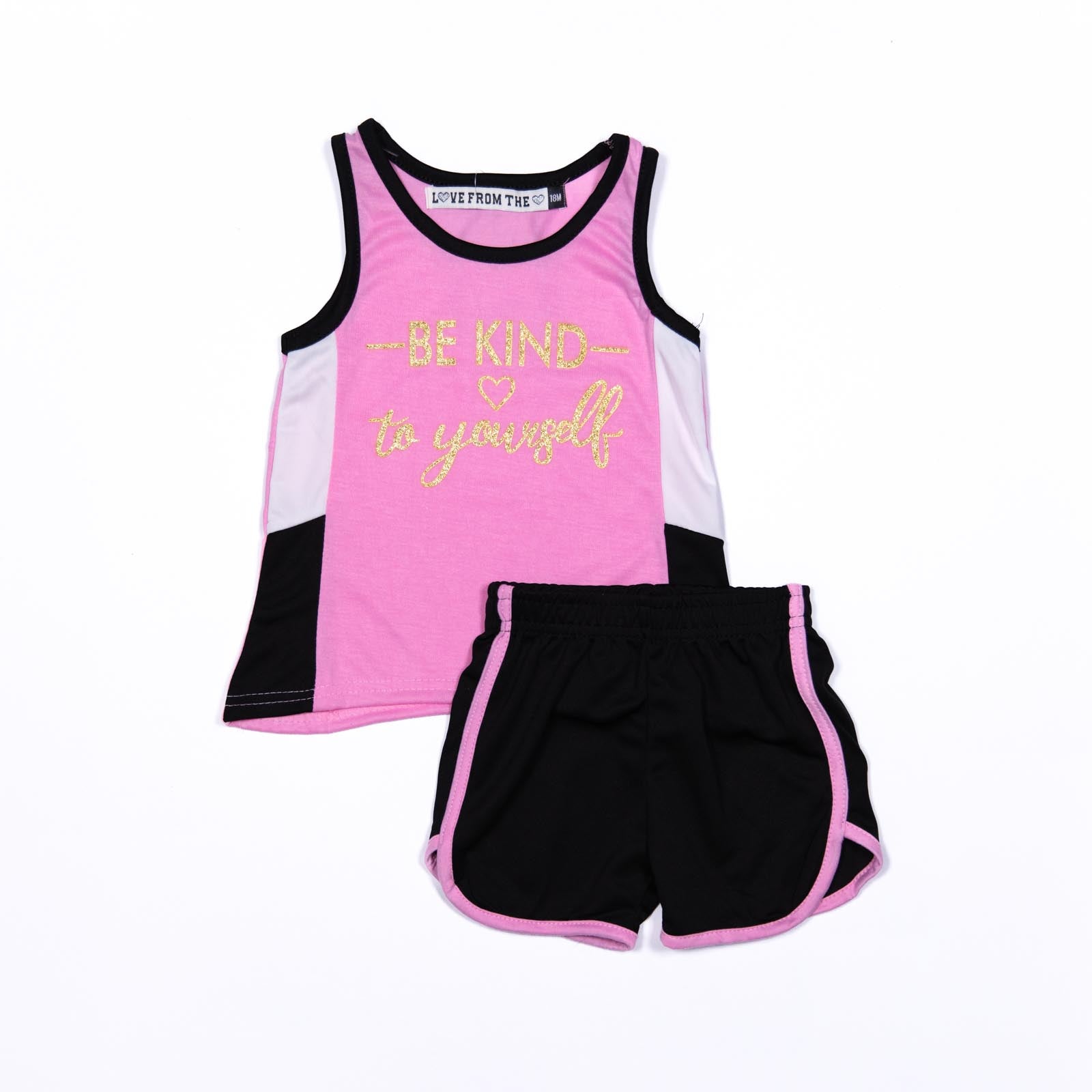 Conjunto de niña Be Kind to Yourself y Shorts 12-24 meses