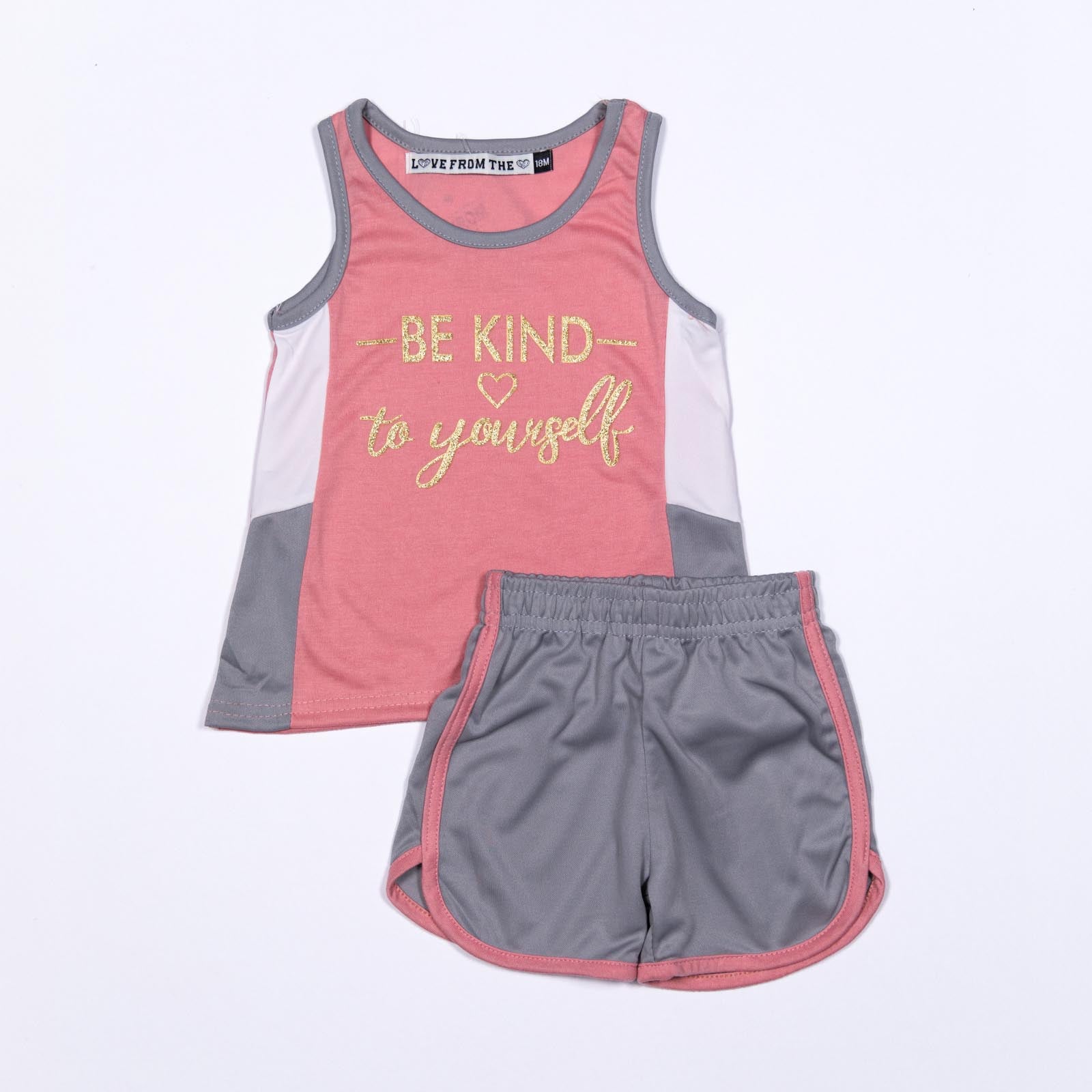 Conjunto de niña Be Kind to Yourself y Shorts 12-24 meses