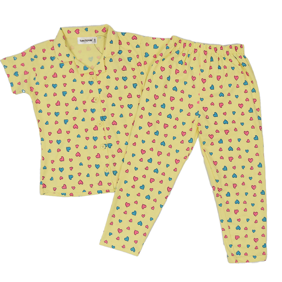 Pijama con estampado de corazones 2-8 años