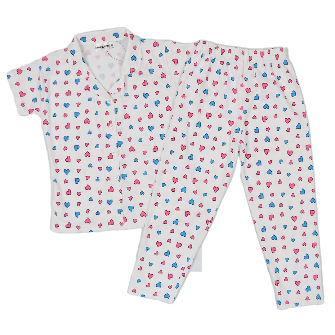 Pijama con estampado de corazones 2-8 años