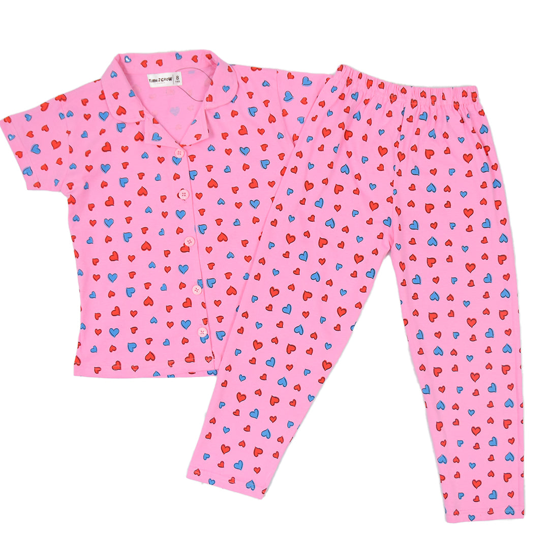 Pijama con estampado de corazones 2-8 años