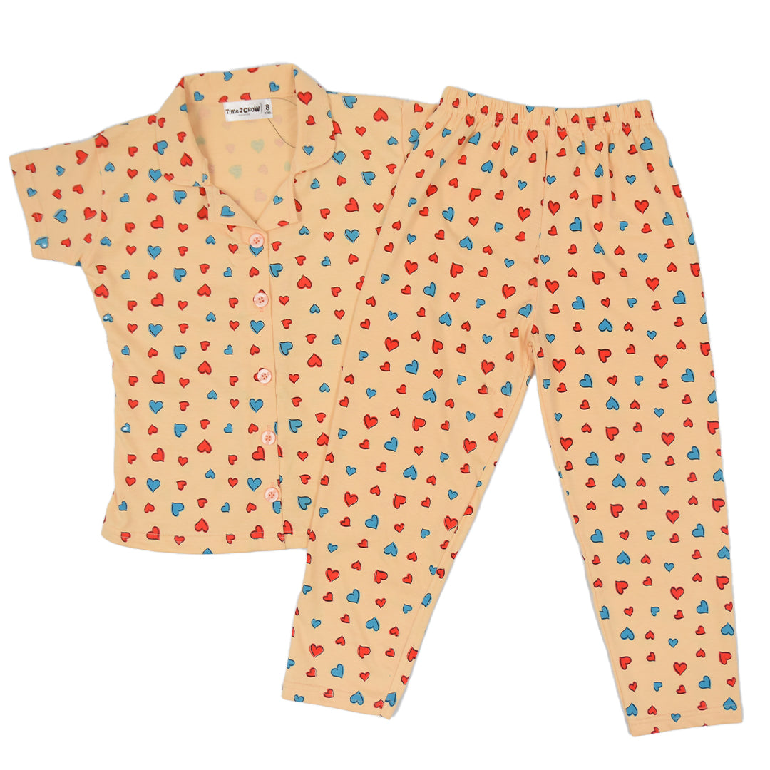 Pijama con estampado de corazones 2-8 años